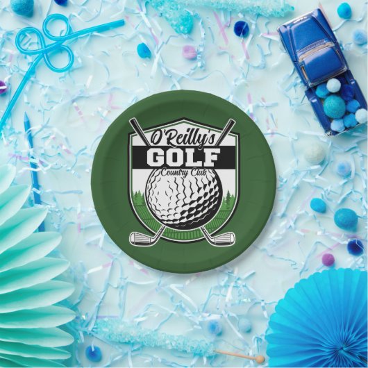 Personalisierter Golfer Player Pro Golf Country Cl Pappteller (Party)