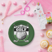 Personalisierter Golfer Player Pro Golf Country Cl Pappteller (Party)