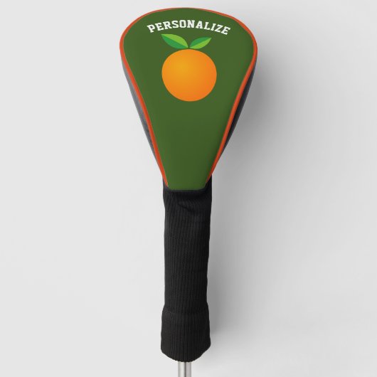Personalisierter Golffahrerdeckel mit orangefarben Golf Headcover (Vorderseite)