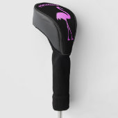 Personalisierter Golffahrerdeckel mit rosa Flaming Golf Headcover (angewinkelt)