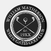 Personalisierter Golfklub Name Golf Alter Briefmar Magnet (Vorne)