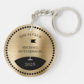 Personalisierter Golfklubname Jahr Gold Schlüsselanhänger (Rückseite)