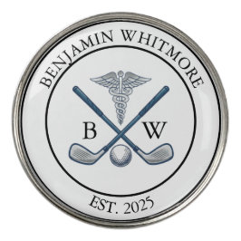 Personalisierter Golfmarker mit Namen und Initiale