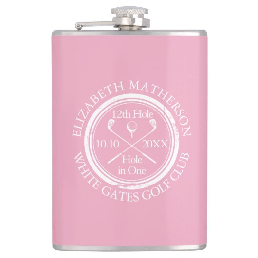 Personalisierter Golfplatz in einem weiblichen Ros Flachmann (Vorderseite)