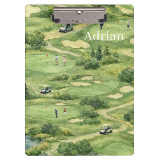 Personalisierter Golfplatz Klemmbrett (Vorderseite)