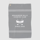 Personalisierter Golfschläger mit monogrammiertem  Golfhandtuch (Vorderseite)