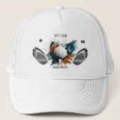 Personalisierter Golfschläger Name Custom Trucker Truckerkappe (Vorderseite)