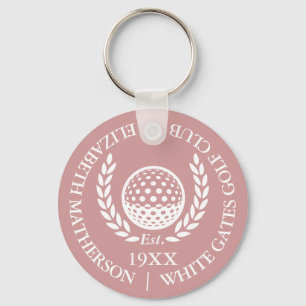 Personalisierter Golfschläger Name Dusty Rose Pink Schlüsselanhänger