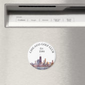 Personalisierter Golfschlägername Chicago Skyline Magnet (In Situ (Geschirrspüler))