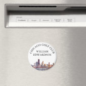 Personalisierter Golfschlägername Chicago Skyline Magnet (In Situ (Geschirrspüler))