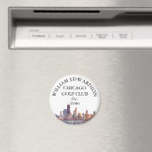 Personalisierter Golfschlägername Chicago Skyline Magnet (In Situ (Geschirrspüler))