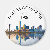 Personalisierter Golfschlägername Dallas Skyline Magnet (Vorne)