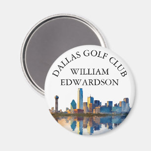 Personalisierter Golfschlägername Dallas Skyline Magnet