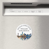 Personalisierter Golfschlägername Dallas Skyline Magnet (In Situ (Geschirrspüler))