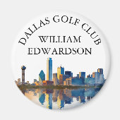 Personalisierter Golfschlägername Dallas Skyline Magnet (Vorne)
