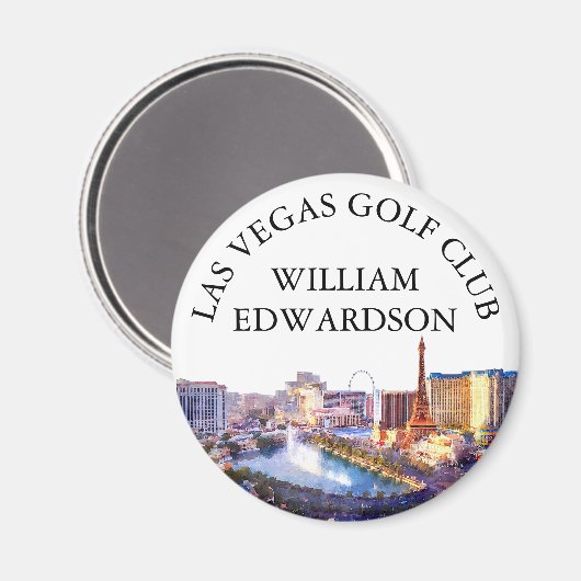 Personalisierter Golfschlägername Las Vegas Skylin Magnet (Vorderseite/Rückseite)
