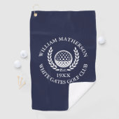 Personalisierter Golfschlägername Navy Blau Golfhandtuch (Insitu)