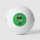 Personalisierter Golfspieler Cartoon Golfball (Vorderseite)