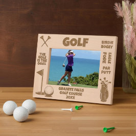 Personalisierter Golfspieler Das Loch ist das Ziel Geätzte Rahmen