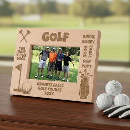 Personalisierter Golfspieler Das Loch ist das Ziel Geätzte Rahmen