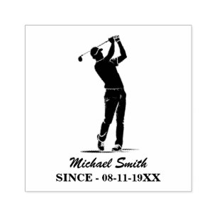 Personalisierter Golfspieler Golfer Golfspielen Gummistempel
