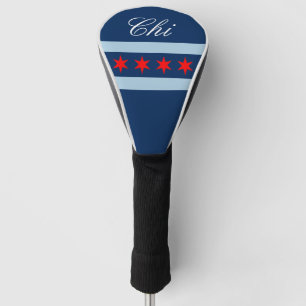 personalisierter Golfspieler unter der Flagge von Golf Headcover
