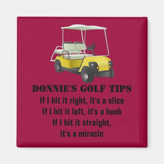 Personalisierter Golftipp Golfer Rotes Magnet (Vorne)