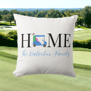 Personalisierter Golfwagen HOME / Golf Familiennam Kissen