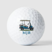 Personalisierter Golfwagen mit 3 Anfangsbuchstaben Golfball (Vorderseite)
