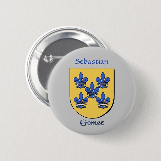 Personalisierter Gomez Historischer Schild Button (Vorne & Hinten)