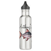 Personalisierter Gone Fishing Edelstahlflasche (Links)