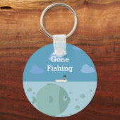 Personalisierter Gone Fishing | Name Schlüsselanhänger (Vorderseite)