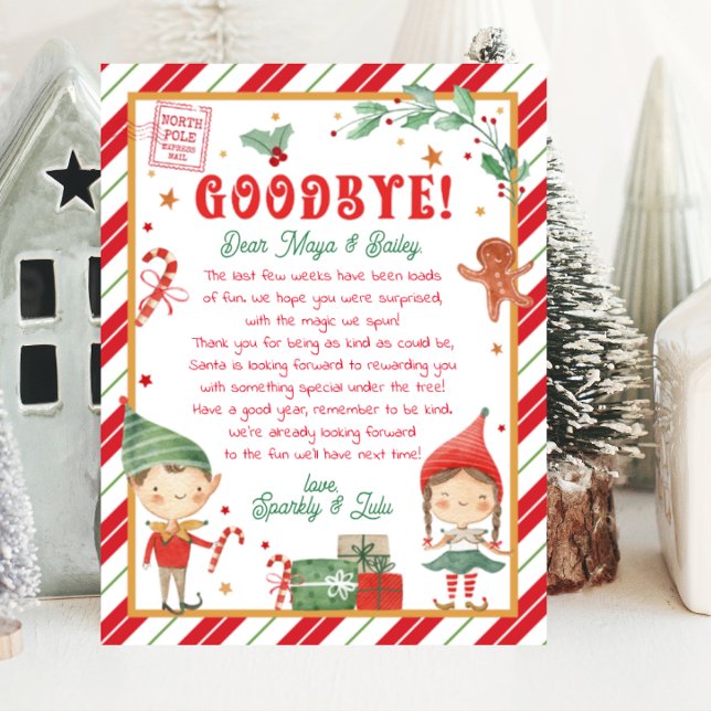 Personalisierter Goodbye Elf Letter (Goodbye elf letter to celebrate your time with your Christmas elf. Say goodbye to your Christmas Elf)