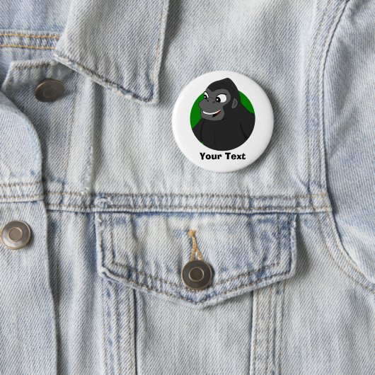 Personalisierter Gorilla-Cartoon Button (Beispiel)