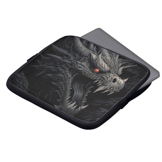 Personalisierter gotischer Drachenkopf Laptopschutzhülle (Vorne Oben)