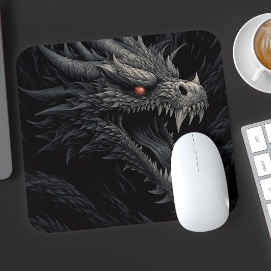 Personalisierter gotischer Drachenkopf Mousepad