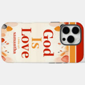 Personalisierter Gott ist Liebe Boho Christlich Case-Mate iPhone Hülle (Rückseite (Horizontal))