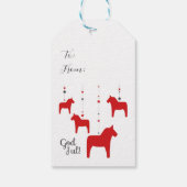 Personalisierter Gott jul! Dala Horse Geschenkanhänger (Rückseite)