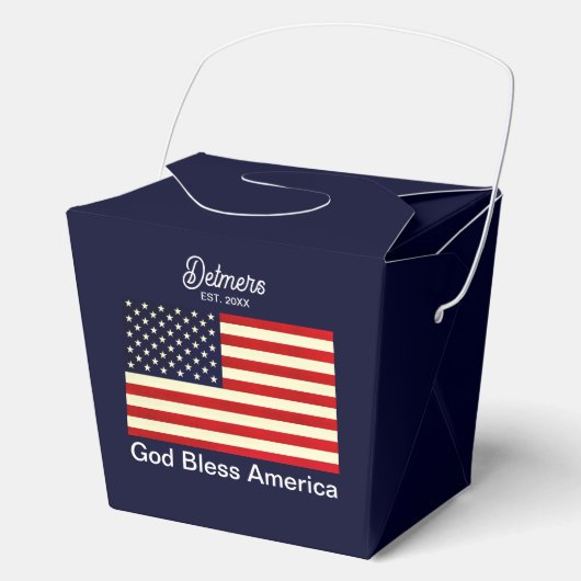 Personalisierter Gott segne Amerika Fahne Geschenkschachtel (Vorderseite)