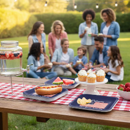 Personalisierter Gott segne Amerika Fahne Pappteller