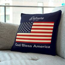 Personalisierter Gott segne Amerika Flag Kissen
