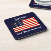 Personalisierter Gott segne Amerika Flaggen Unters Getränkeuntersetzer (Linke Seite)