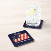Personalisierter Gott segne Amerika Flaggen Unters Getränkeuntersetzer (Rechte Seite)