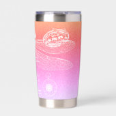 Personalisierter Gradient der Libelle Thermobecher (Vorderseite)
