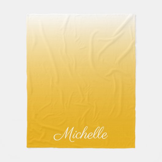 Personalisierter Gradient Ober gelb Fleecedecke (Vorderseite)