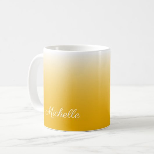 Personalisierter Gradient Ober gelb Kaffeetasse (Vorderseite Links)