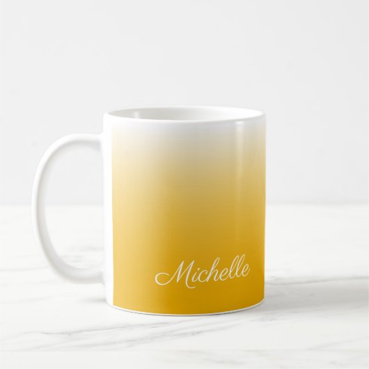 Personalisierter Gradient Ober gelb Kaffeetasse (Links)