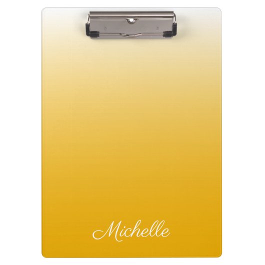 Personalisierter Gradient Ober gelb Klemmbrett (Vorderseite)