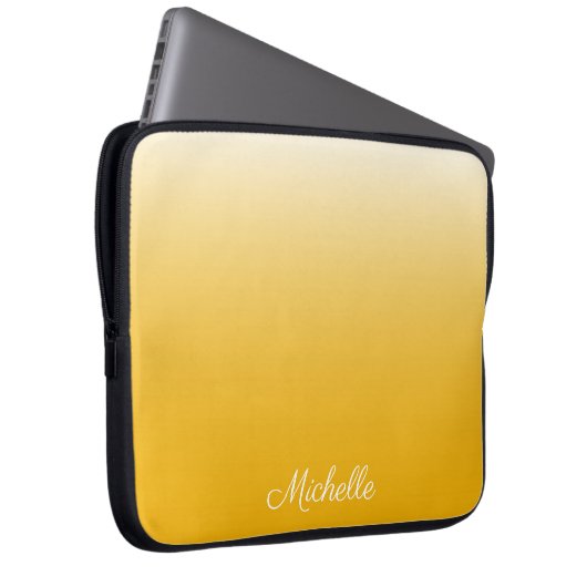 Personalisierter Gradient Ober gelb Laptopschutzhülle (Vorne Rechts)