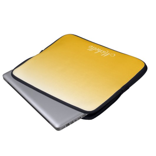 Personalisierter Gradient Ober gelb Laptopschutzhülle (Vorne Knopf)